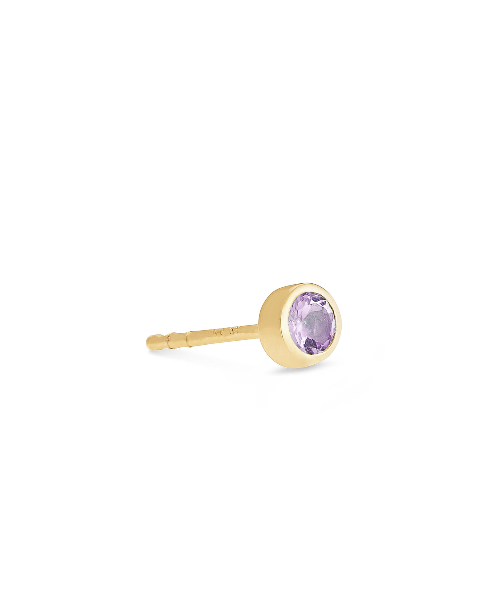 Iva 18k Yellow Gold Vermeil Single Stud Earring in Amethyst